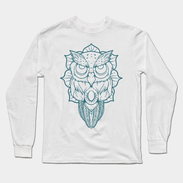 Owl symetric line Long Sleeve T-Shirt by DikaOtter